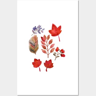 Autumnal watercolor Posters and Art